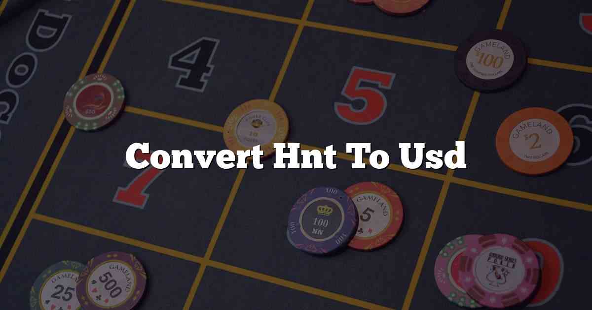 Convert Hnt To Usd